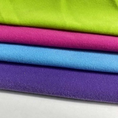 brushed super poly 100 polyester one side brushed tricot fabric for school uniform and toy fabric